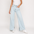 Blugi Review albastru deschis wide leg