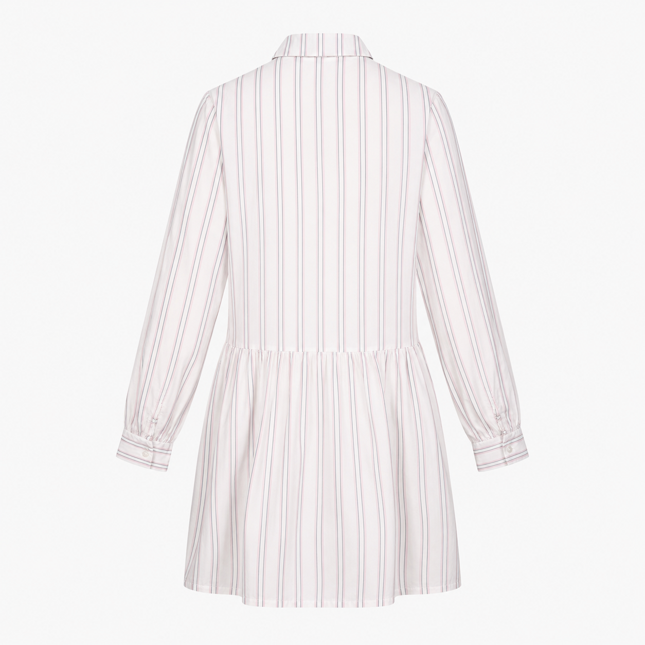 Rochie tip cămașă Q/S by s.Oliver albă cu dungi fine