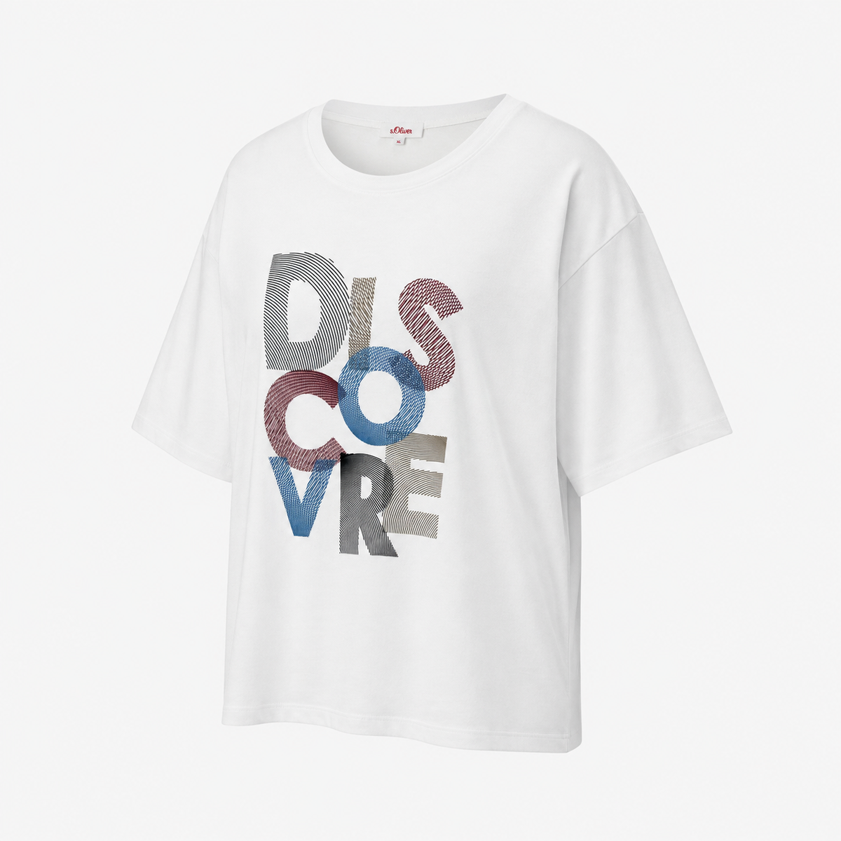 Tricou s.Oliver alb cu imprimeu grafic Discover