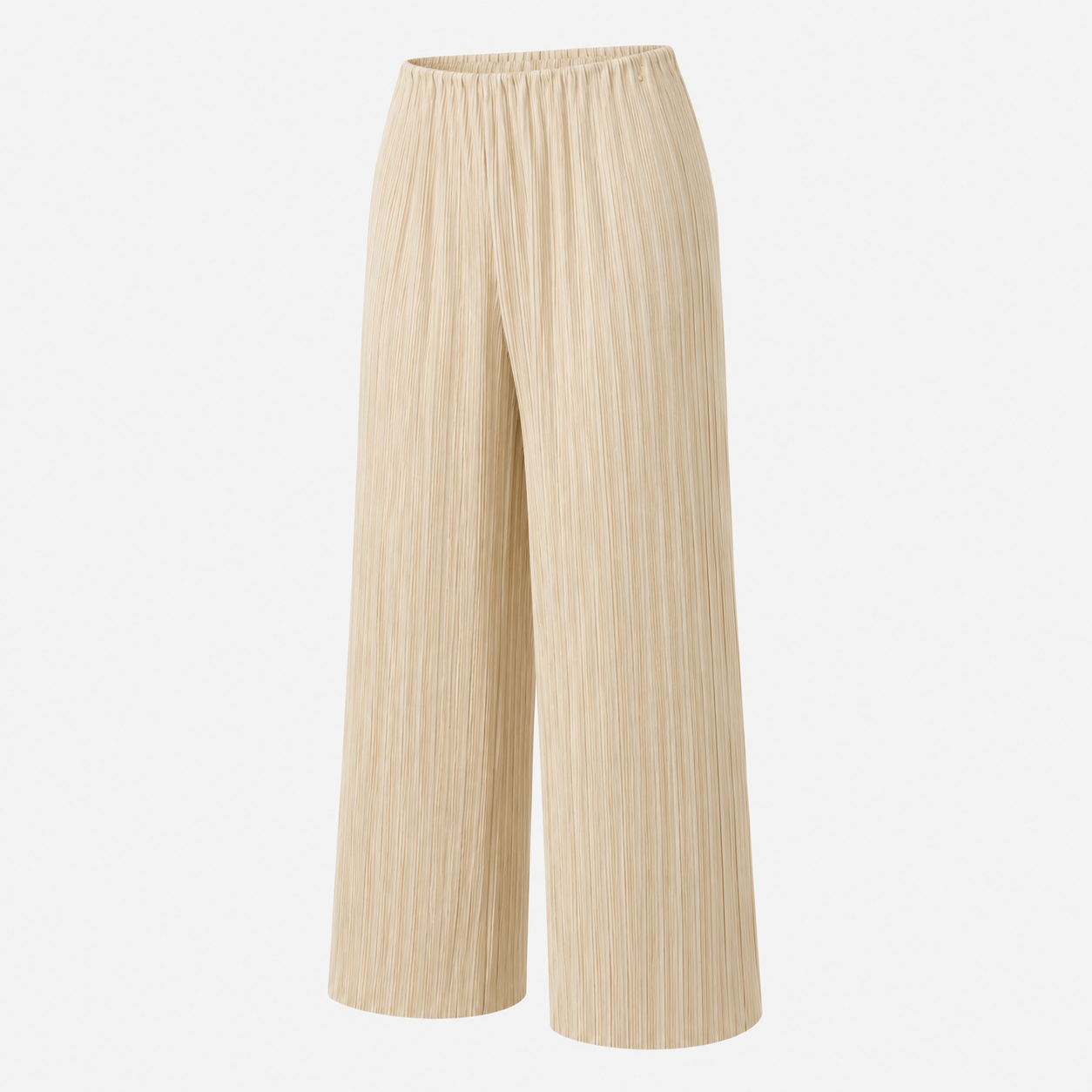 Pantaloni s.Oliver crem plisați wide leg