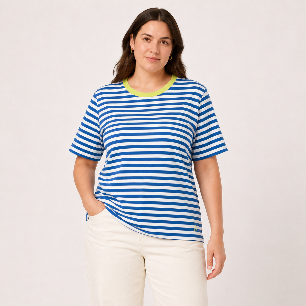 Tricou Triangle by s.Oliver albastru cu dungi