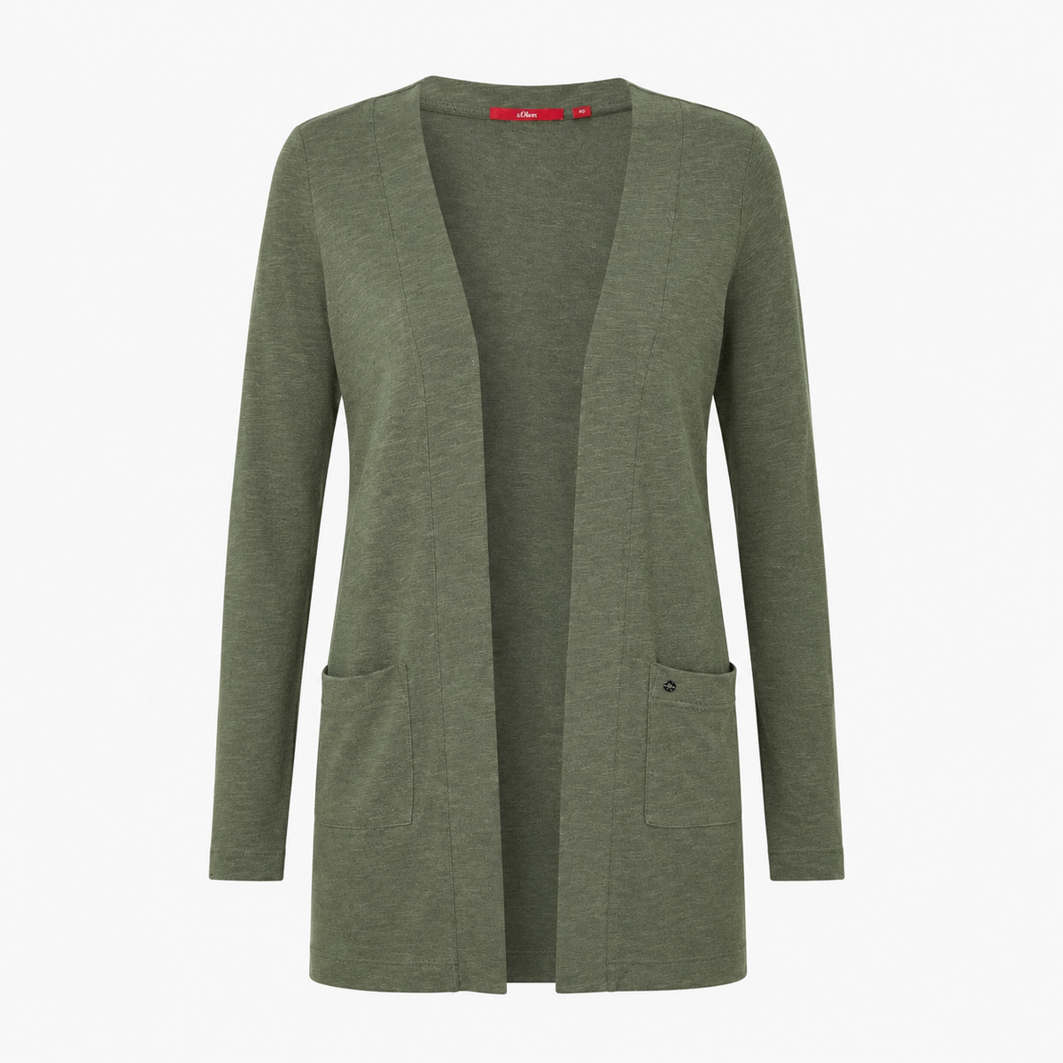 Cardigan lung s.Oliver Open Front din mix de bumbac și vâscoză