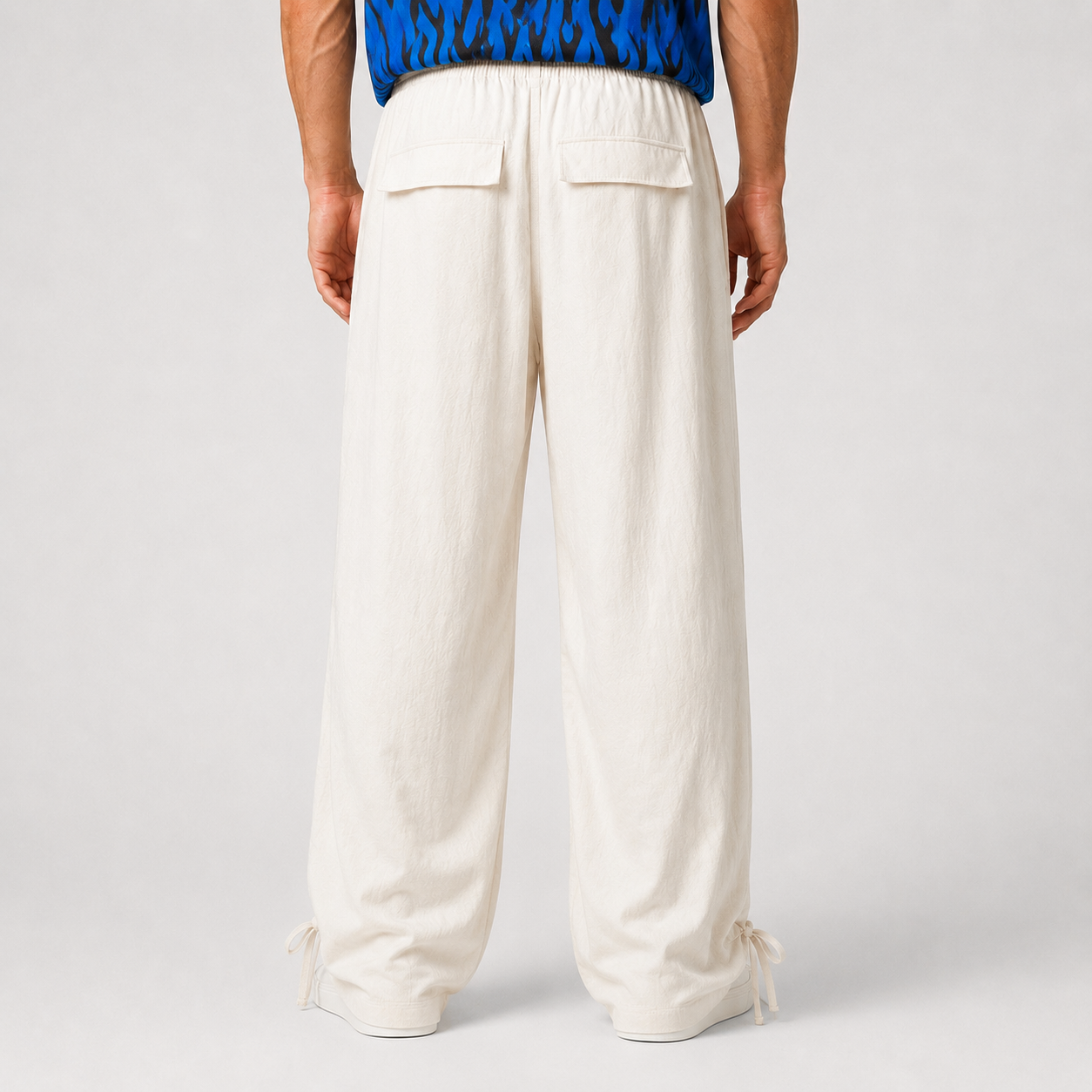 Pantaloni Yourturn parachute albi