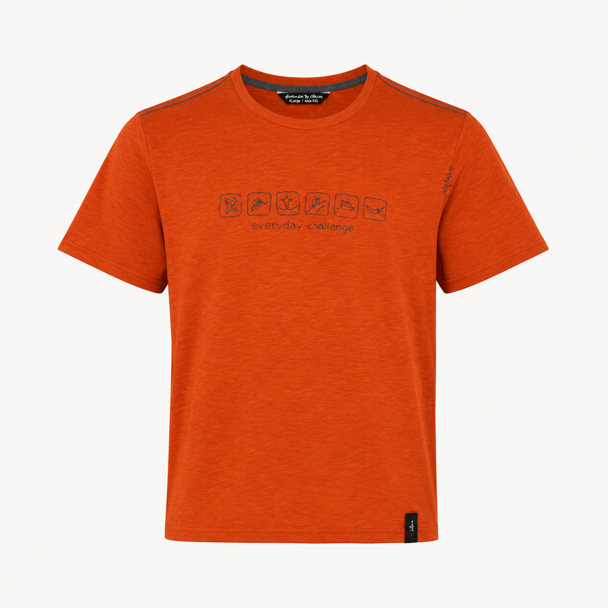 Tricou Chillaz portocaliu cu imprimeu grafic