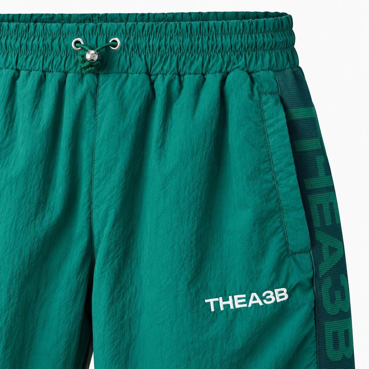 Pantaloni sport A3B verzi cu bandă laterală