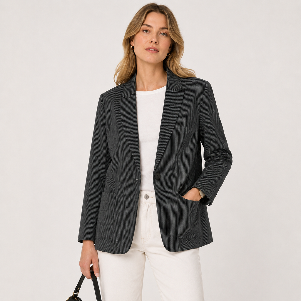 Sacou H&M negru cu dungi verticale