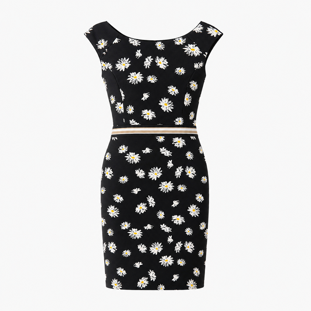 Rochie s.Oliver Black Label neagră cu imprimeu floral