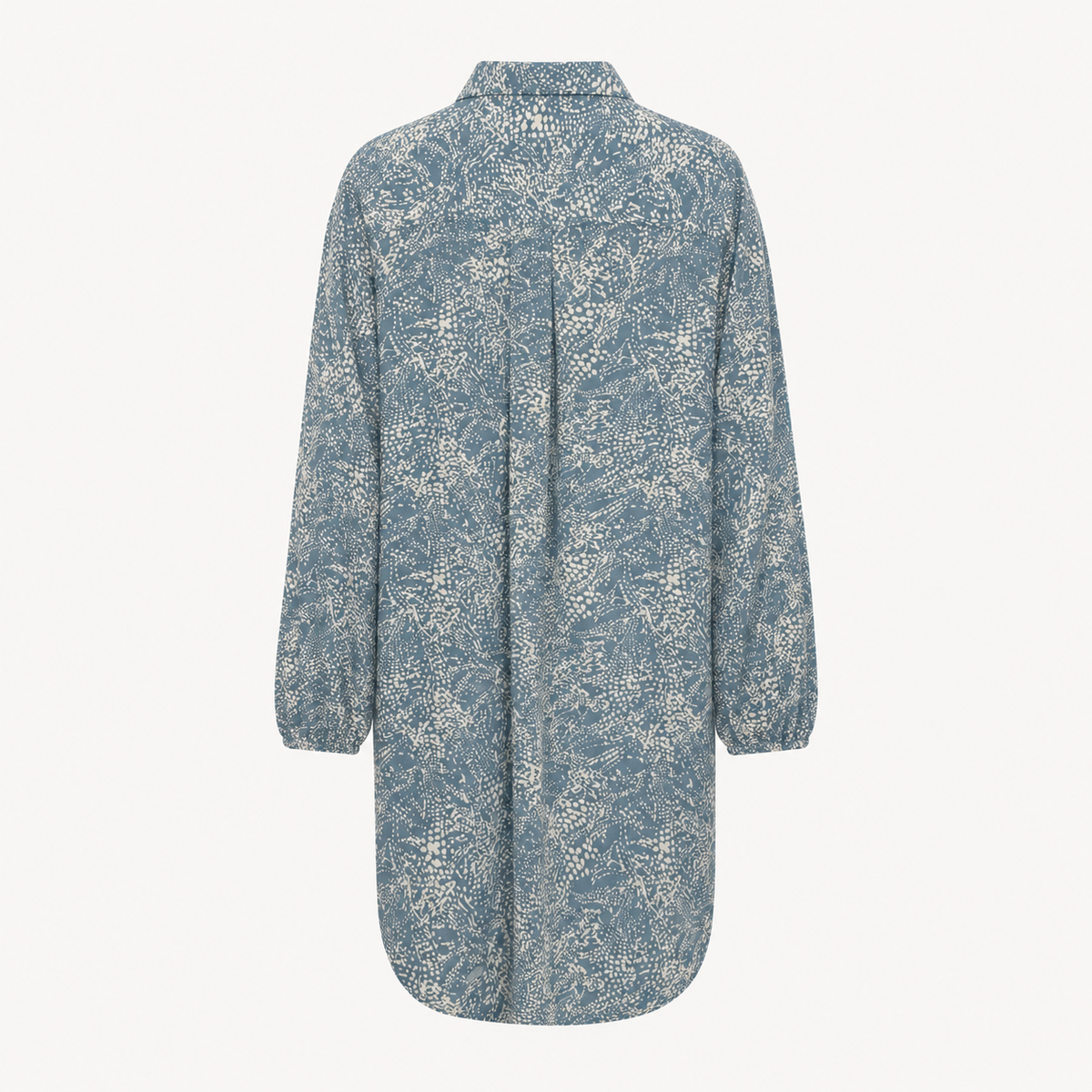 Rochie tip cămașă b.young albastru smoke cu imprimeu abstract