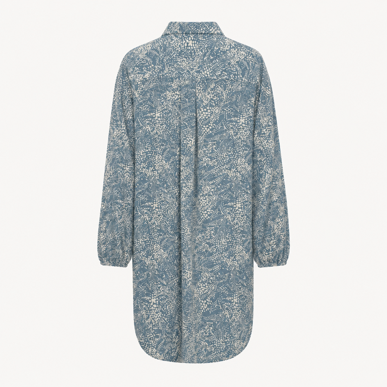 Rochie tip cămașă b.young albastru smoke cu imprimeu abstract