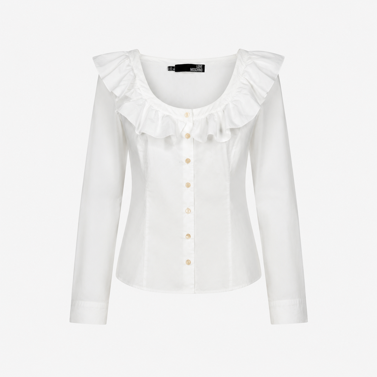 Cămașă Love Moschino albă cu volane