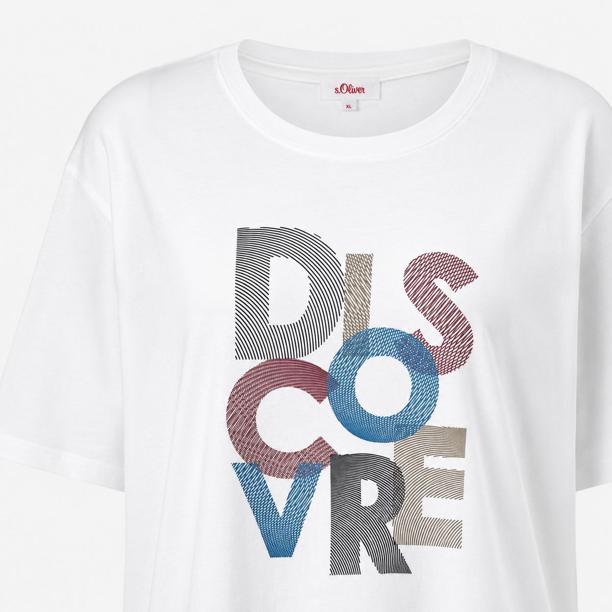 Tricou s.Oliver alb cu imprimeu grafic Discover
