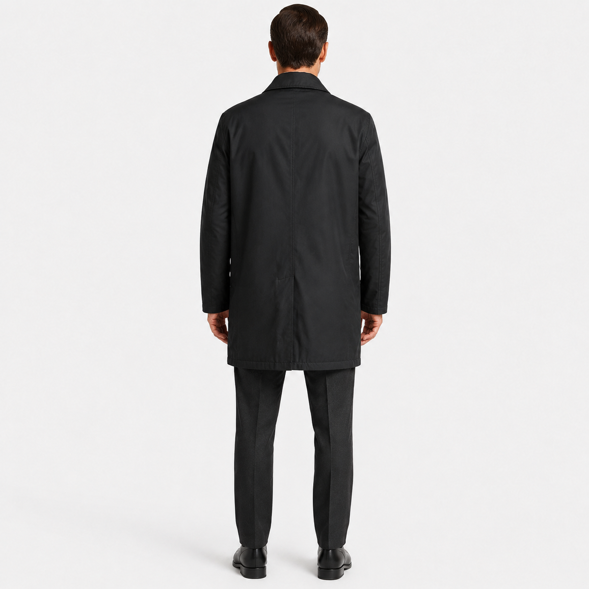 Pardesiu Pierre Cardin negru cu căptușeală în carouri