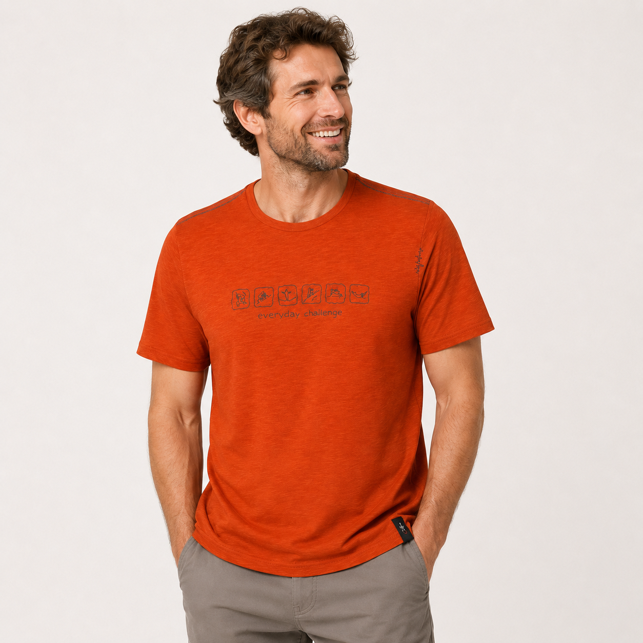 Tricou Chillaz portocaliu cu imprimeu grafic