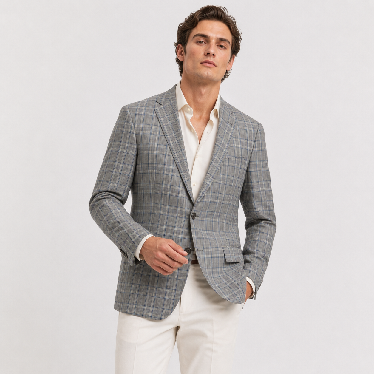Sacou Corneliani CC Collection gri din lână virgină