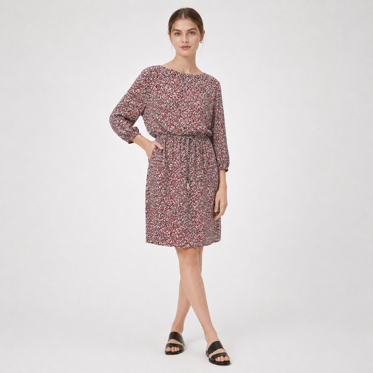 Rochie s.Oliver Black Label cu imprimeu abstract roșu