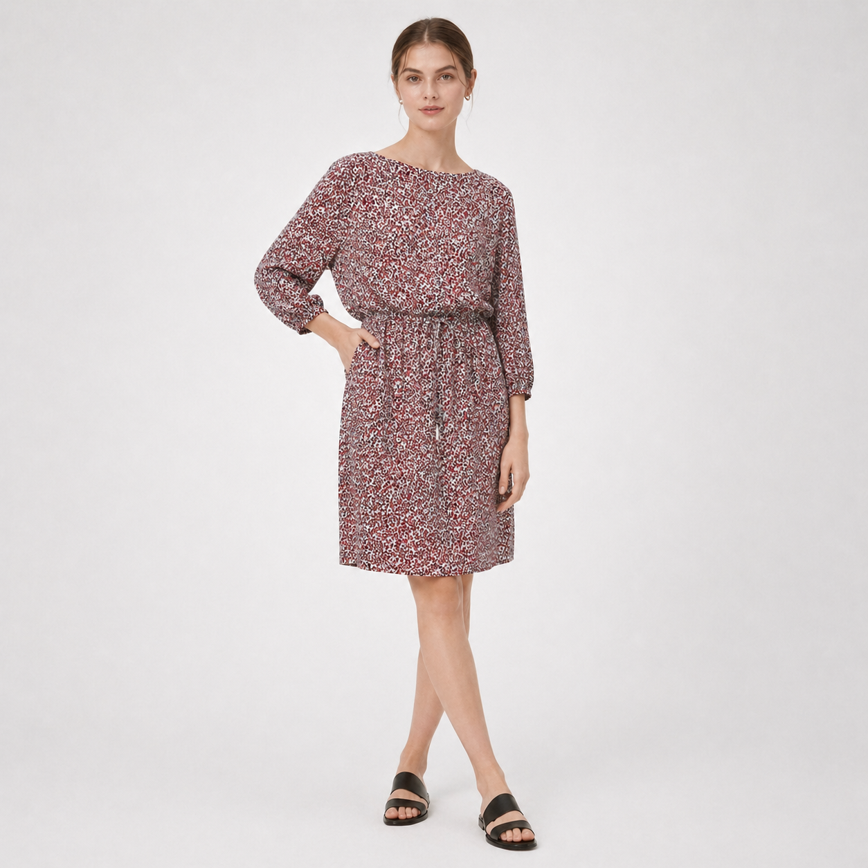 Rochie s.Oliver Black Label cu imprimeu abstract roșu