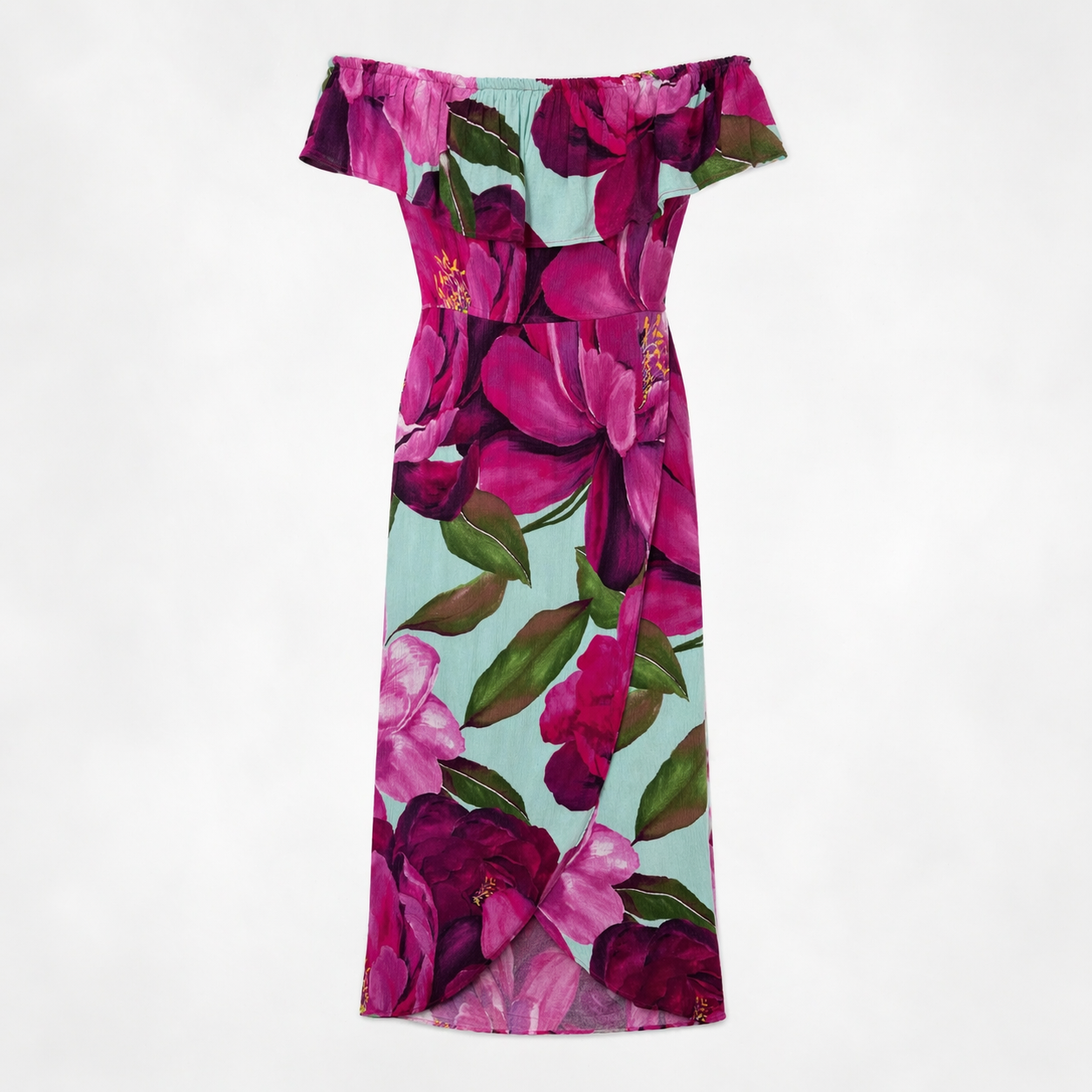 Rochie Desigual florală roz cu umerii goi