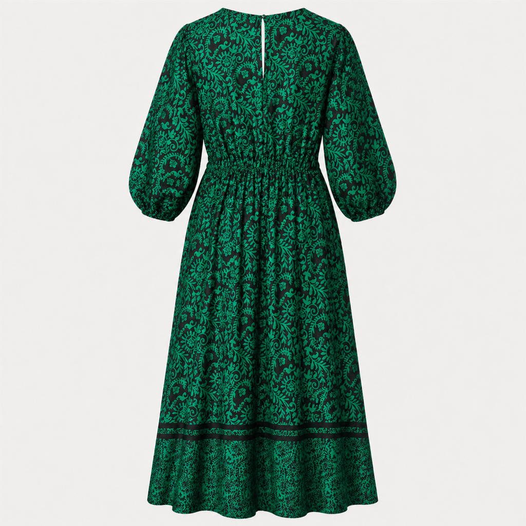 Rochie Friends Like These verde cu imprimeu floral