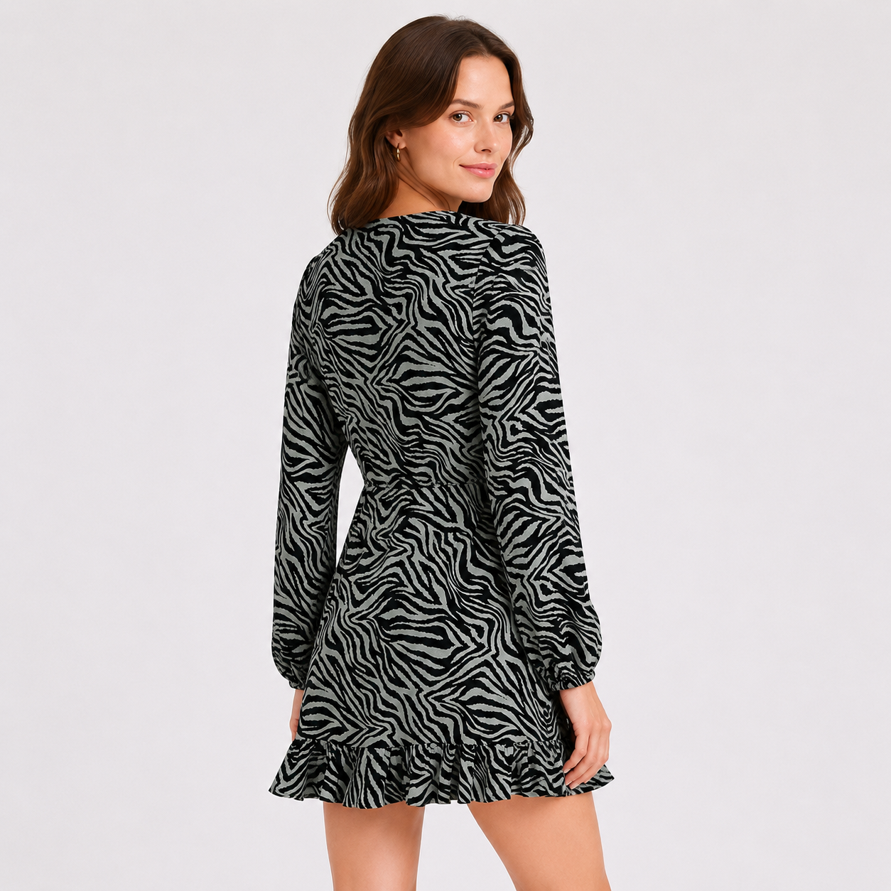 Rochie Review petrecută cu imprimeu zebra