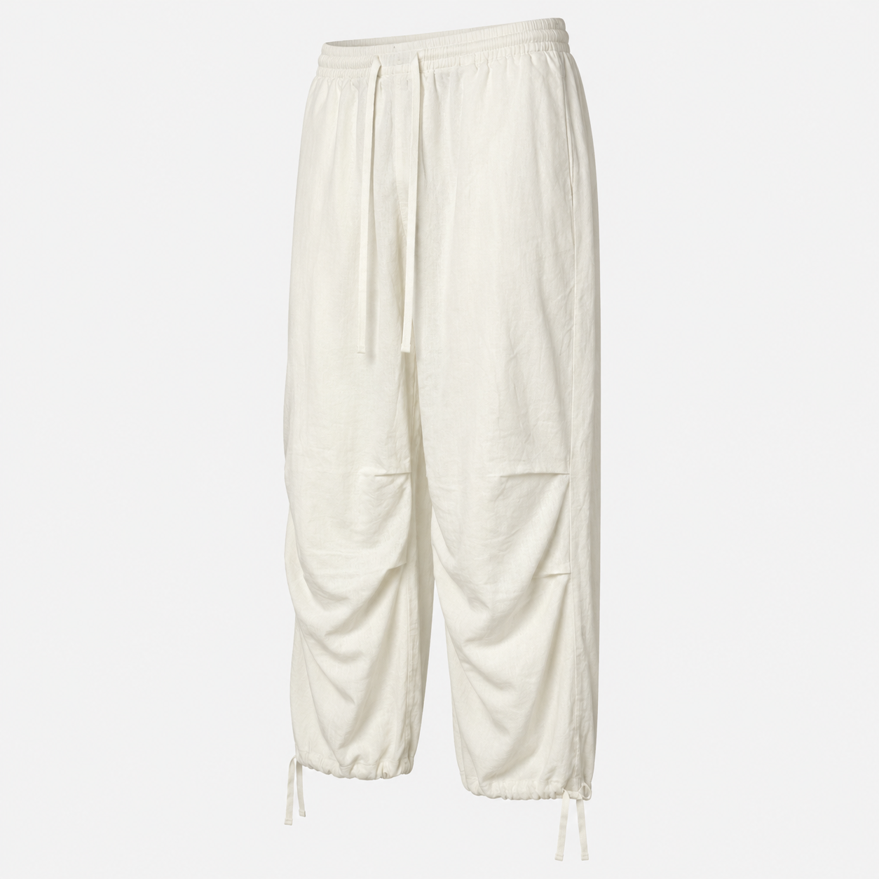 Pantaloni Yourturn parachute albi