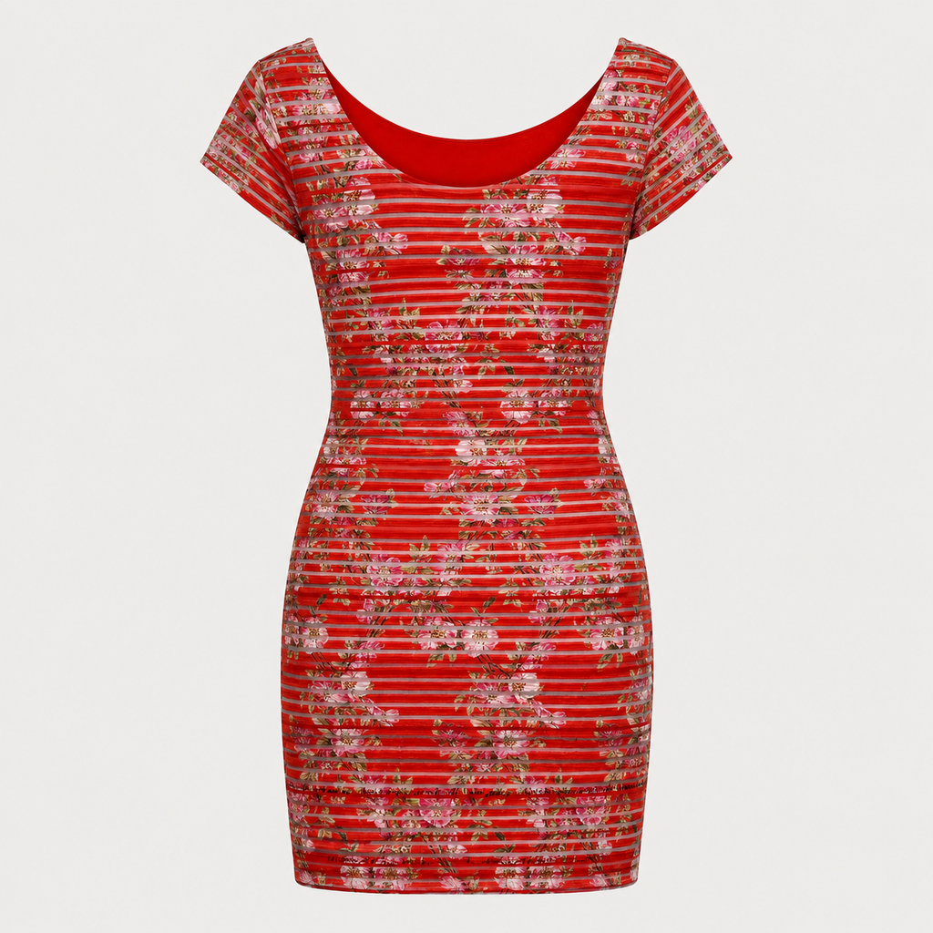 Rochie Desigual Esther roșie cu imprimeu floral