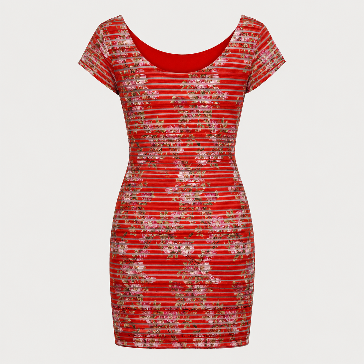 Rochie Desigual Esther roșie cu imprimeu floral