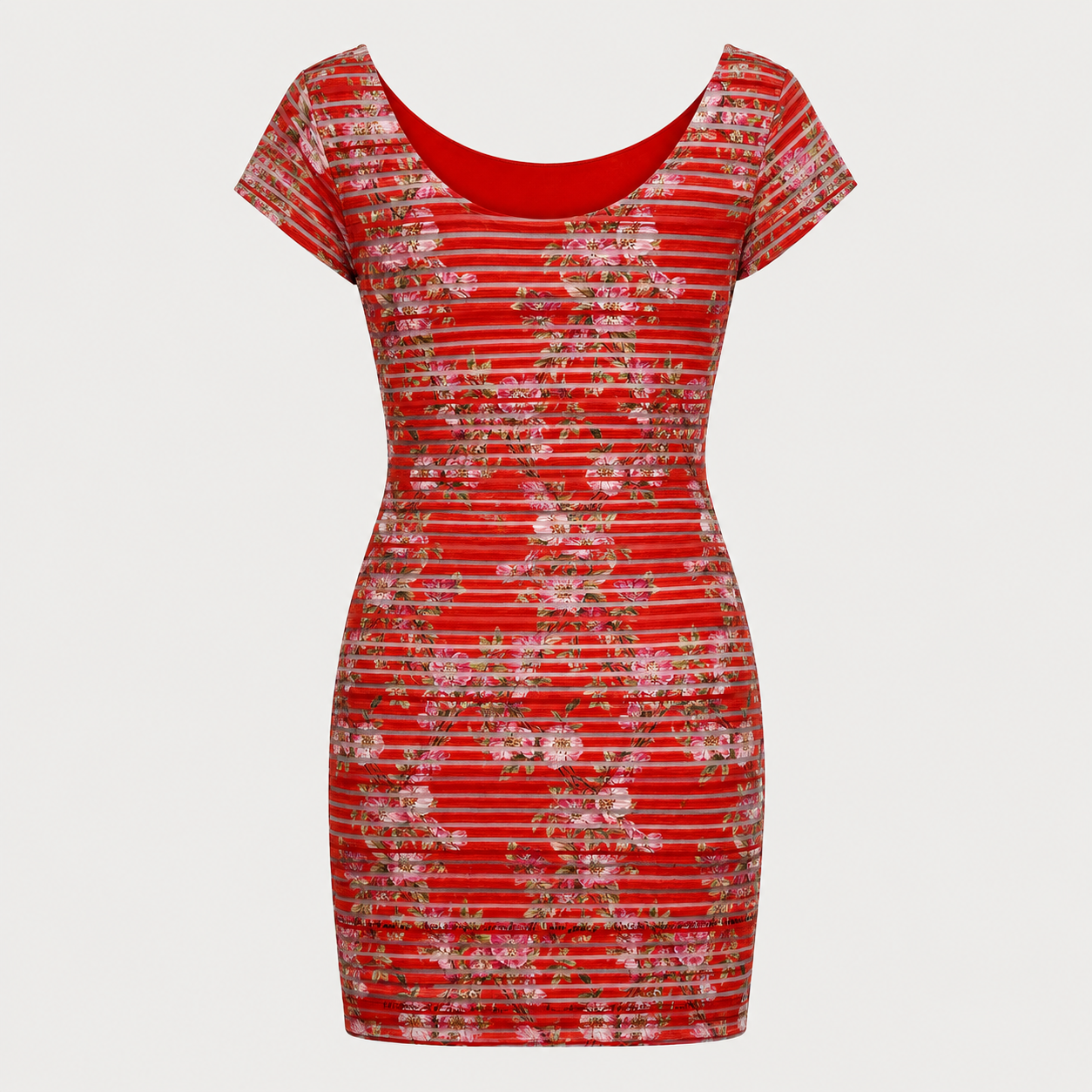 Rochie Desigual Esther roșie cu imprimeu floral