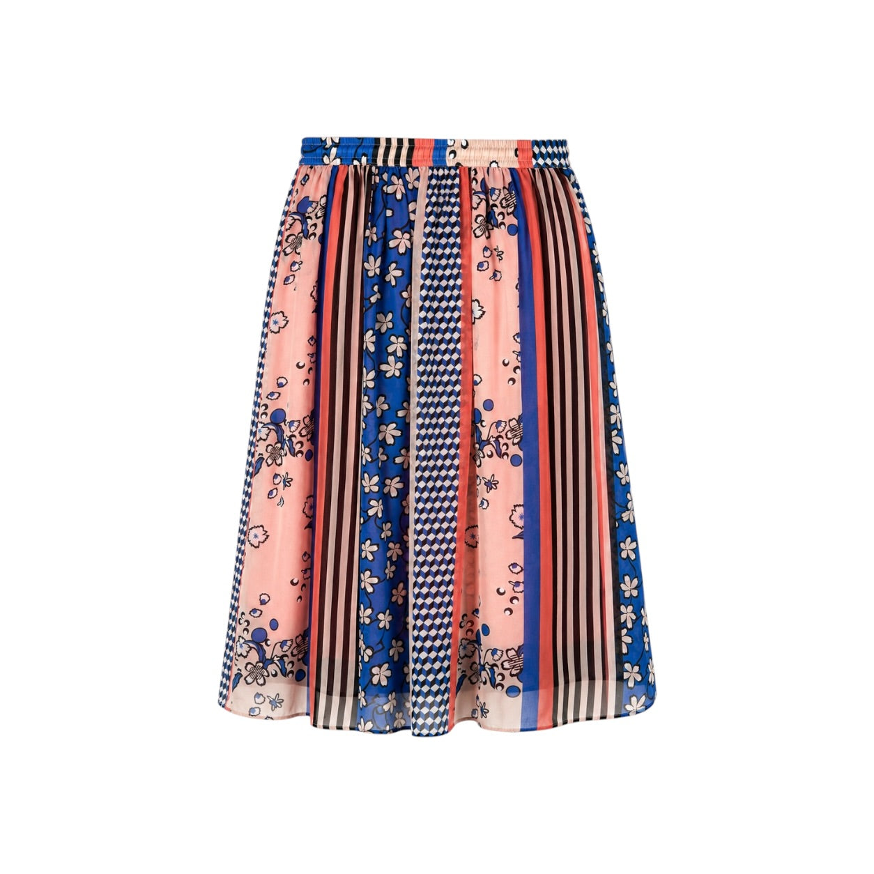 Fustă midi Marc O'Polo Denim multicoloră cu imprimeu mixt