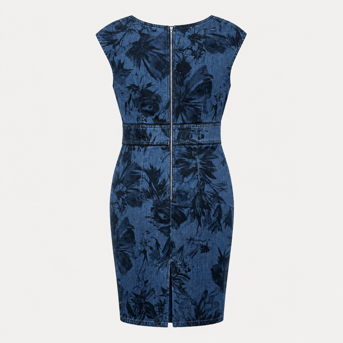 Rochie Kensol denim cu imprimeu floral