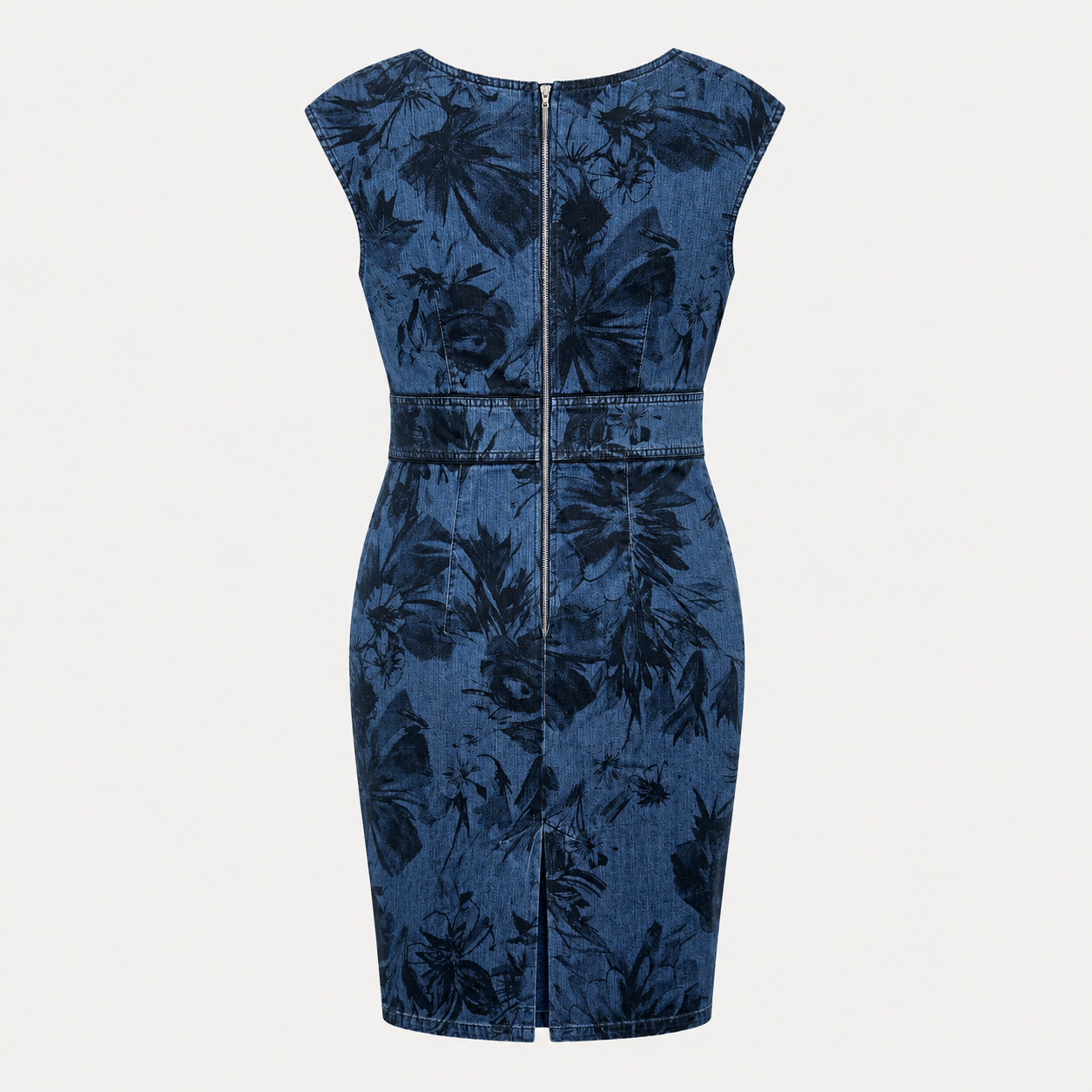 Rochie Kensol denim cu imprimeu floral