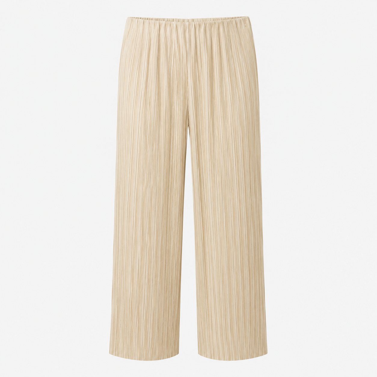 Pantaloni s.Oliver crem plisați wide leg