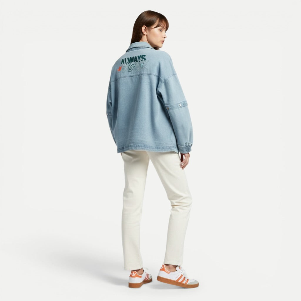 Jachetă Adidas 2 în 1 Denim