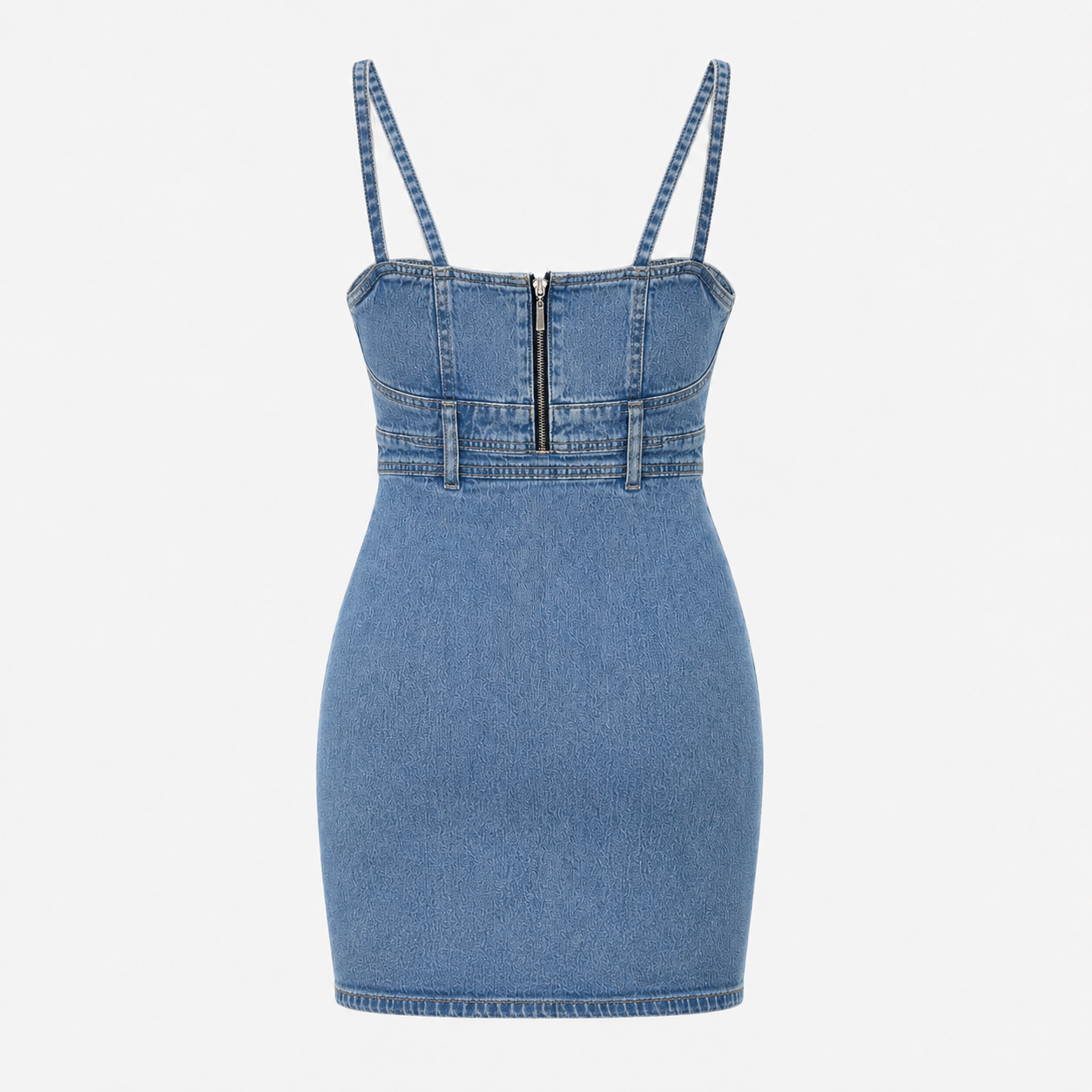 Rochie Only albastră din denim bodycon cu bretele
