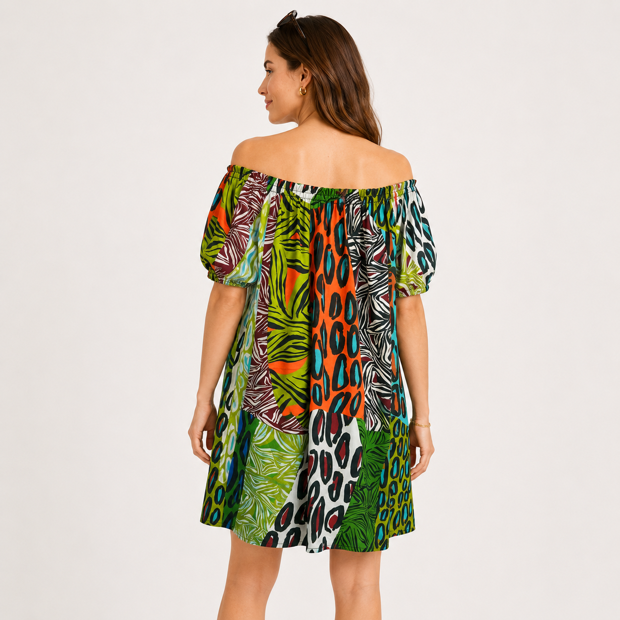 Rochie Marc Cain multicoloră cu umeri goi