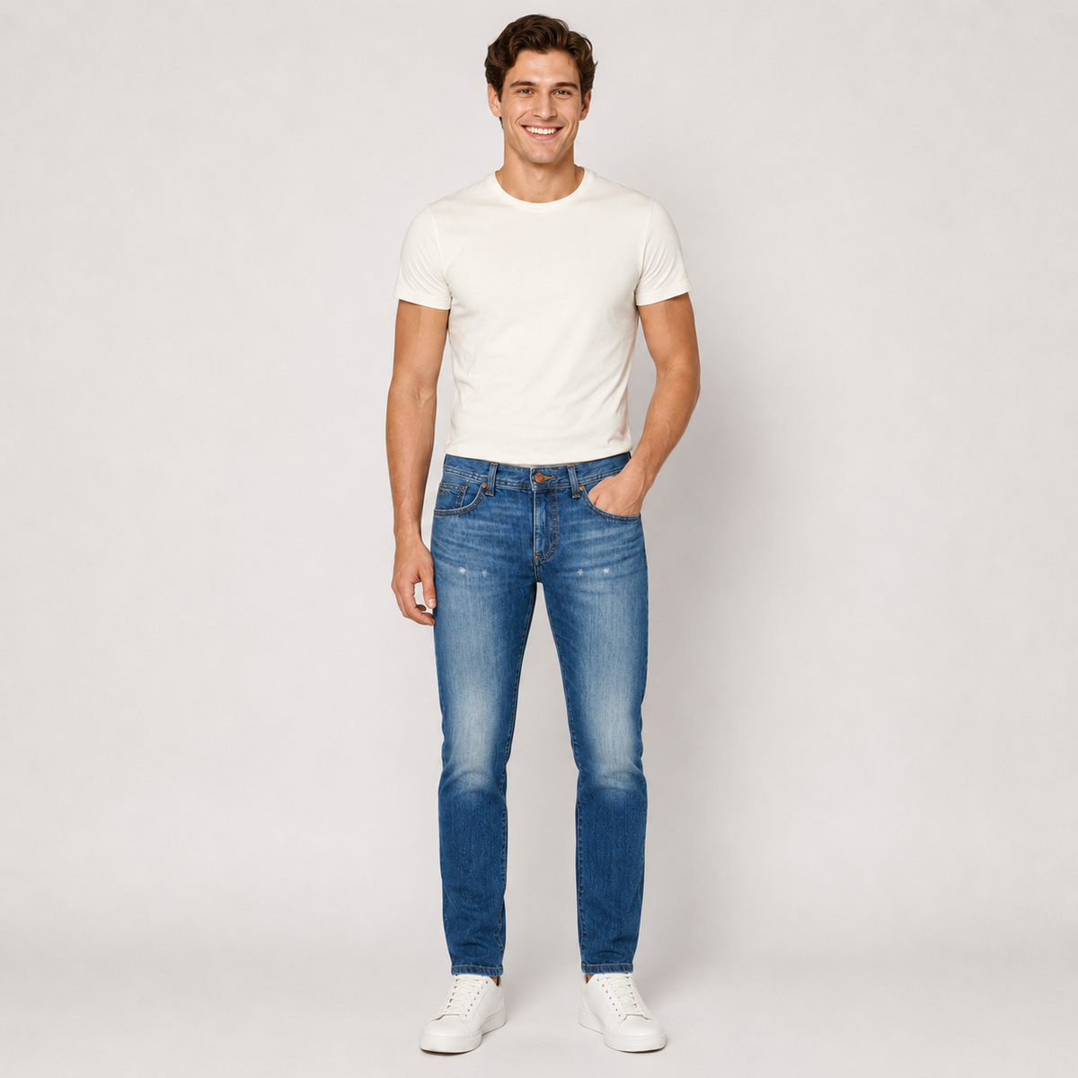 Blugi Armani Exchange slim fit albaștri