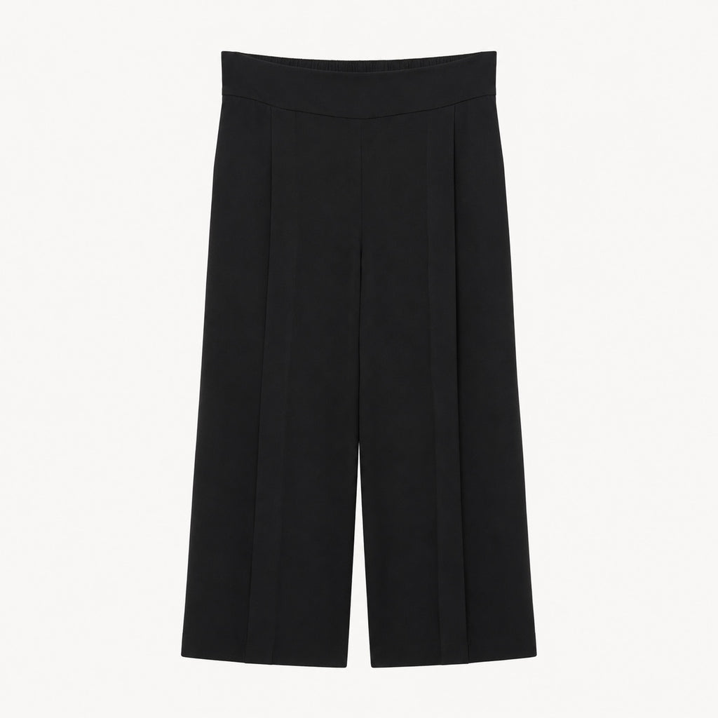 Pantaloni Zara Basic negri culotte cu pense