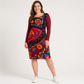 Rochie Desigual vișinie cu imprimeu floral