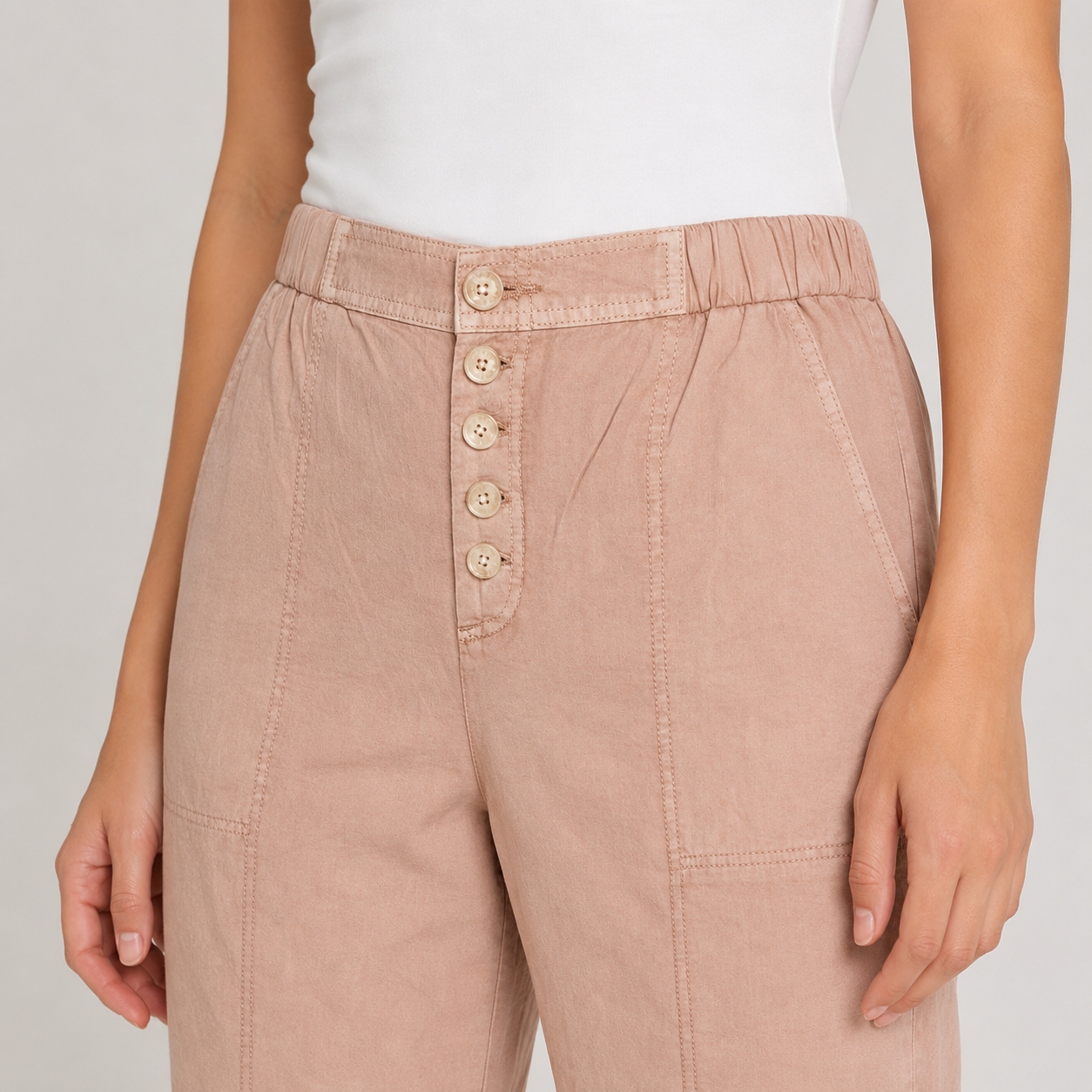Pantaloni edc by Esprit roz pudrat jogger