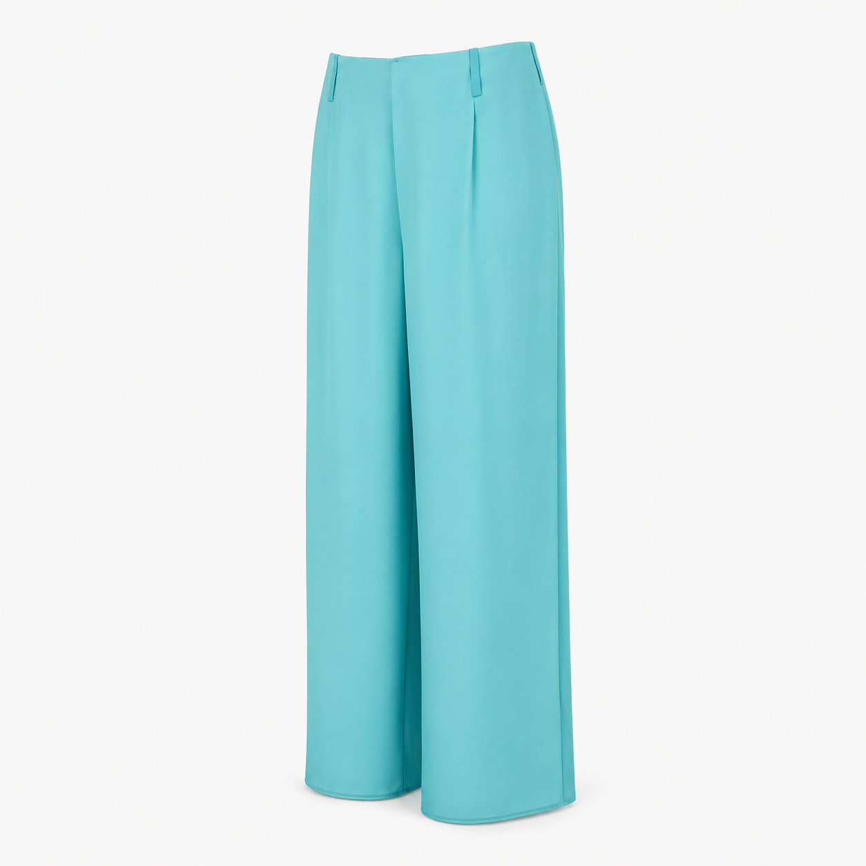 Pantaloni Vera Mont turcoaz wide leg