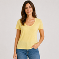 Tricou American Vintage galben cu decolteu rotund