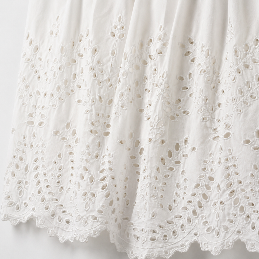 Fustă Isabel Marant Étoile albă cu broderie perforată