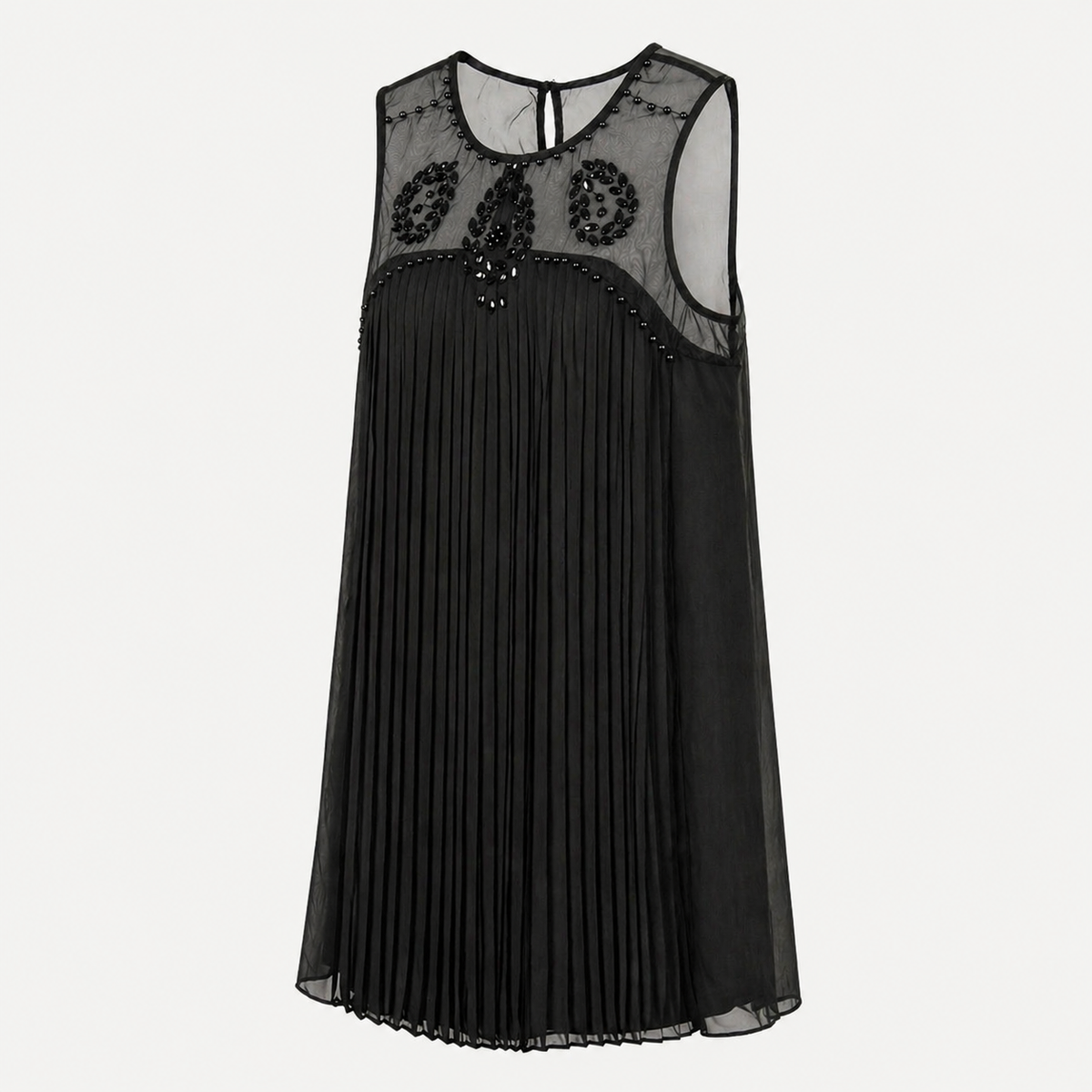Rochie neagră Vero Moda plisată cu aplicații