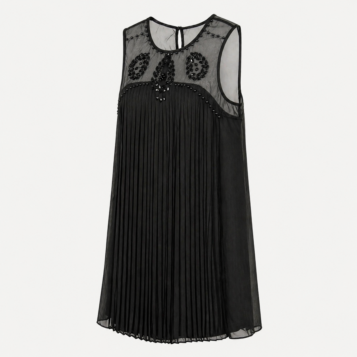 Rochie neagră Vero Moda plisată cu aplicații