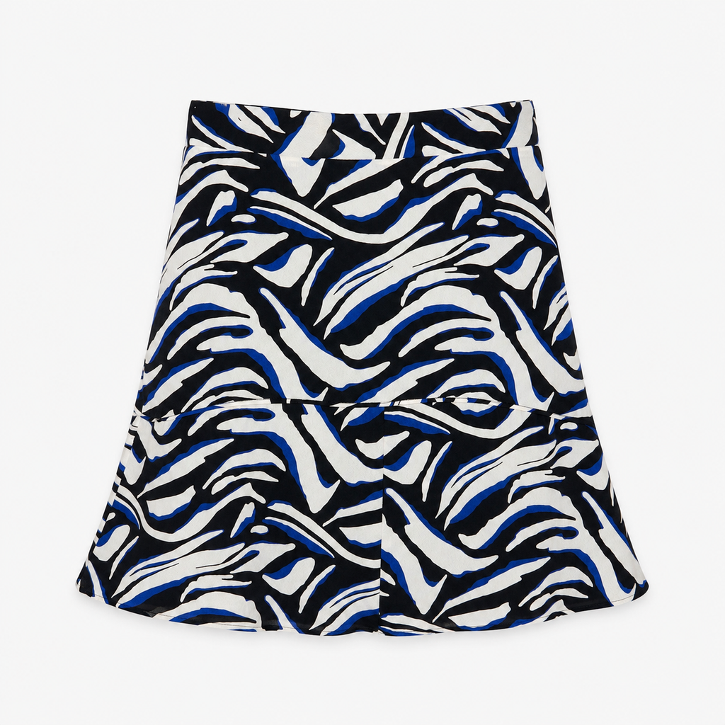 Fustă Ivy & Oak Blue Iris cu imprimeu abstract