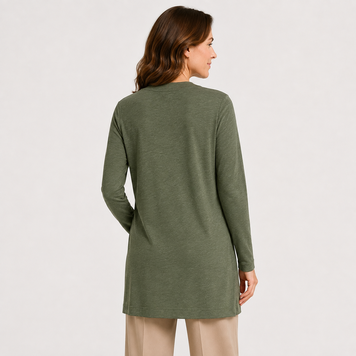 Cardigan lung s.Oliver Open Front din mix de bumbac și vâscoză
