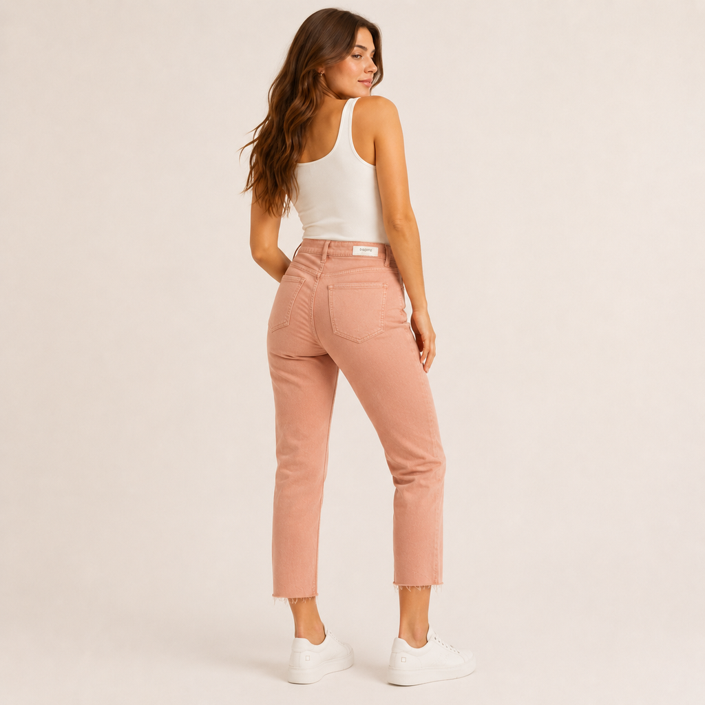Blugi b.young Kato roz coral high waist