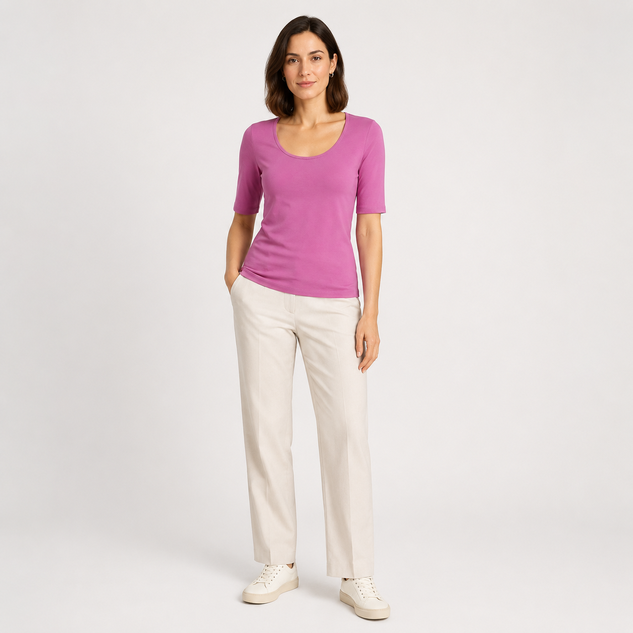Tricou s.Oliver roz cu decolteu rotund