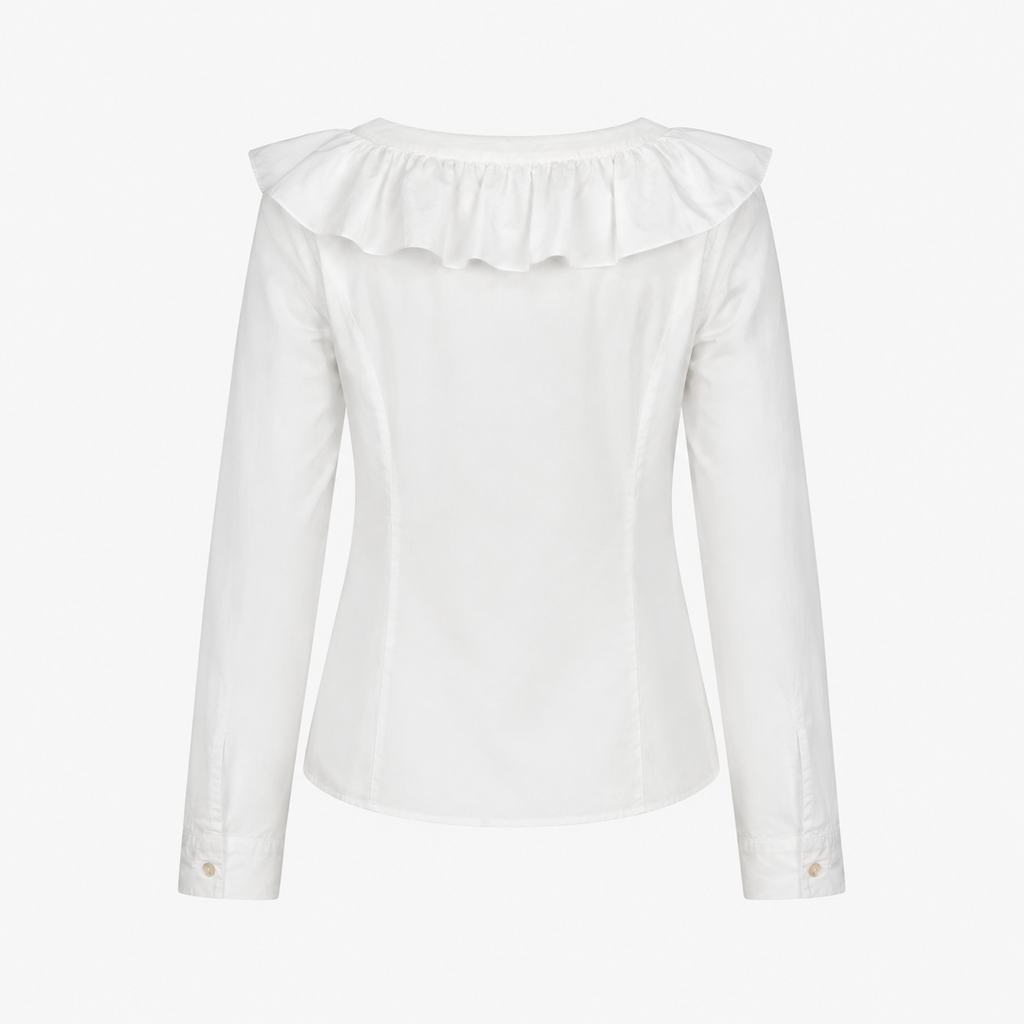 Cămașă Love Moschino albă cu volane