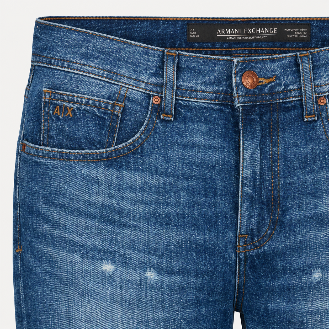 Blugi Armani Exchange slim fit albaștri