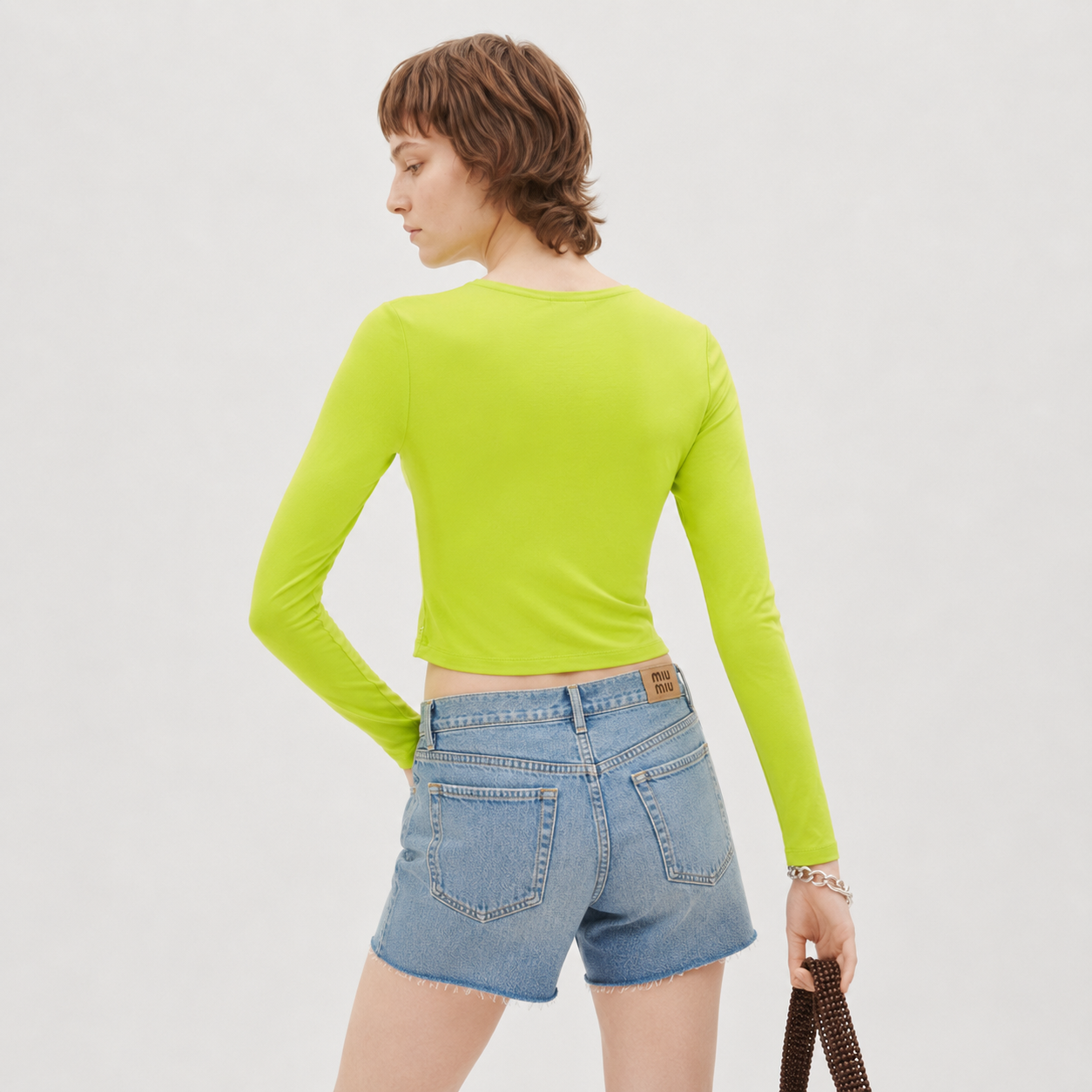 Bluză Tom Tailor verde lime cu fronseu și șnur
